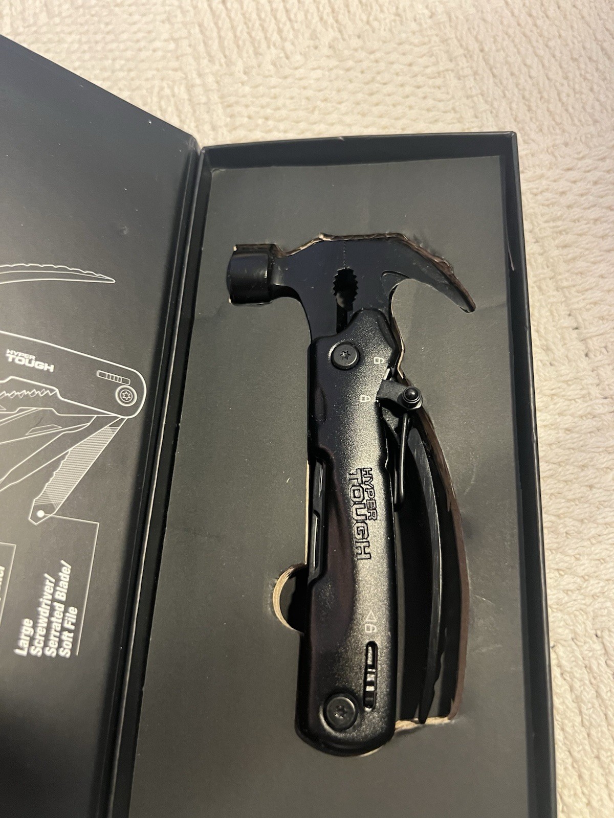 Hyper Tough 12-in-1 Hammer Multitool Black Model 42865 – New Open Box