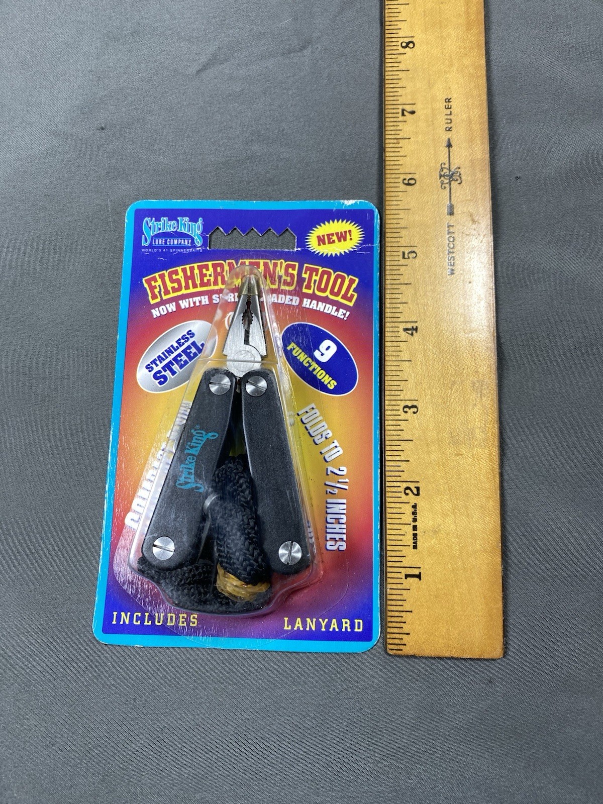 Strike King Lure Company Fishermen’s Multi Tool W/ Lanyard, 9 Functions, NEW