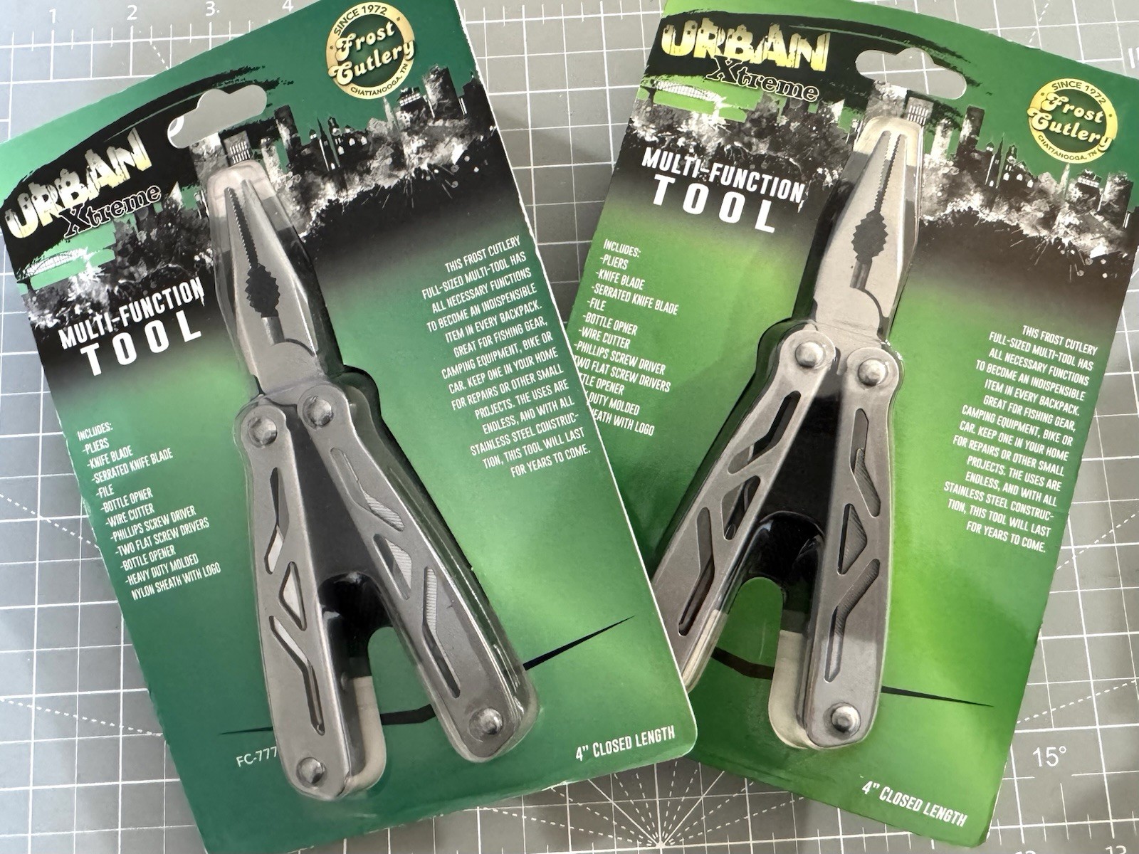 2x NEW FROST CUTLERY URBAN XTREME FC-777 11-Function Multi-Tool w Sheath NIB