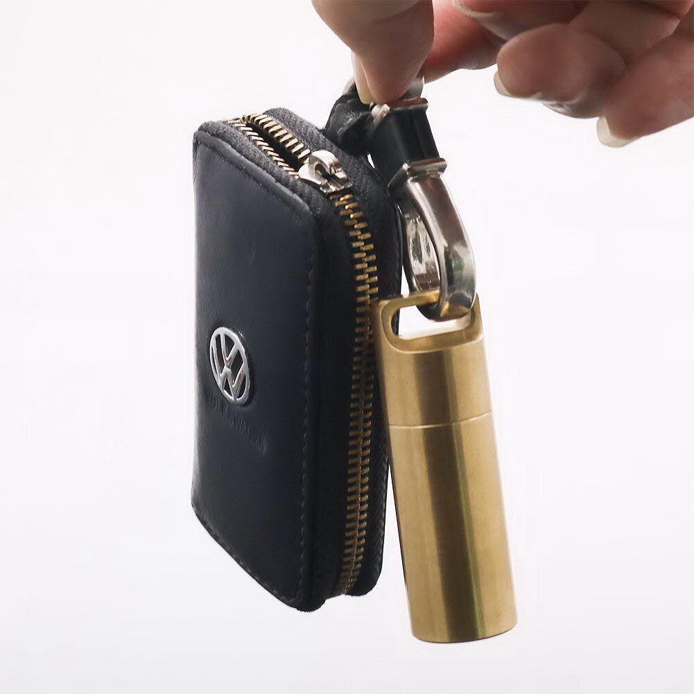 Solid Brass Survival Multi EDC Tools Waterproof Key Storage Container Pill Box