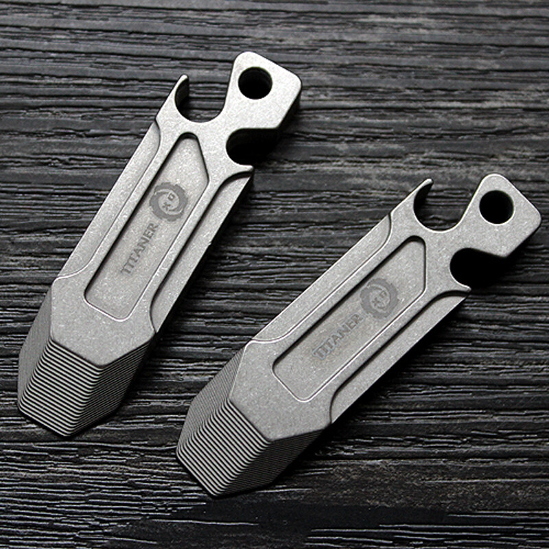 TITANER Titanium Alloy Pocket Pry Bar Crowbar Camping Opener EDC Multi Tools