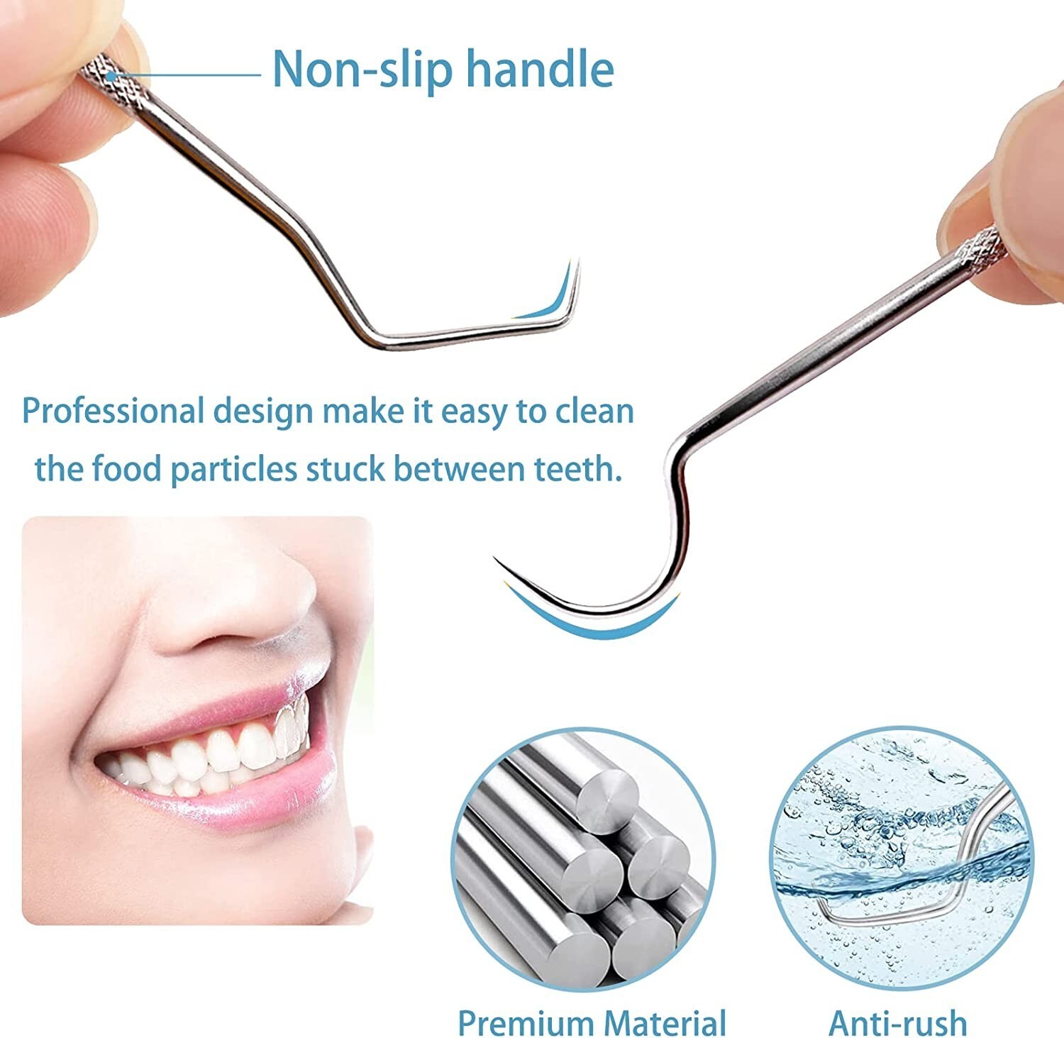 7Pcs Portable Titanium Toothpicks Set Reusable Metal Toothpick Kit w/ Box