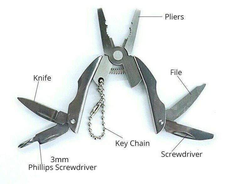 Portable Multi-Function Tool Key-Chain Plier Screwdriver Knife Nail File $15