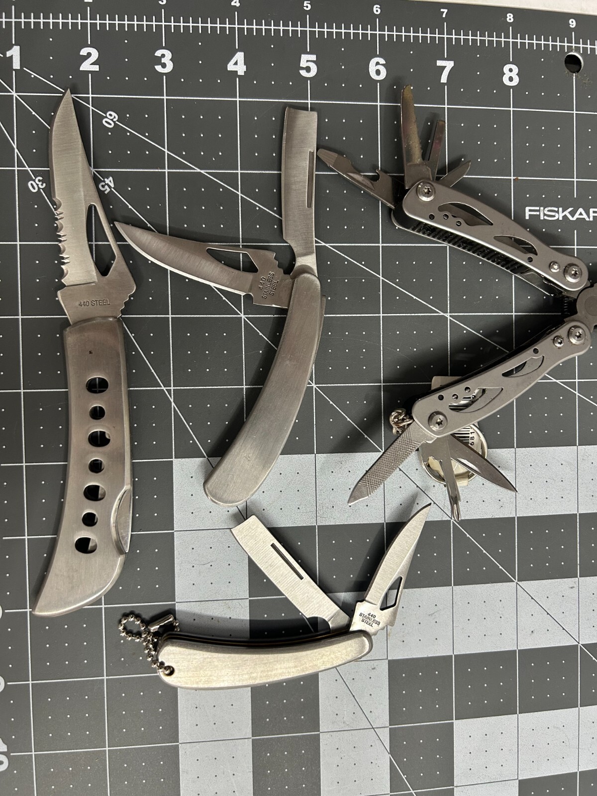 New 4-pack lot Stainless Steel Multi Tool Knife Outdoor Folding Pocket Pliers