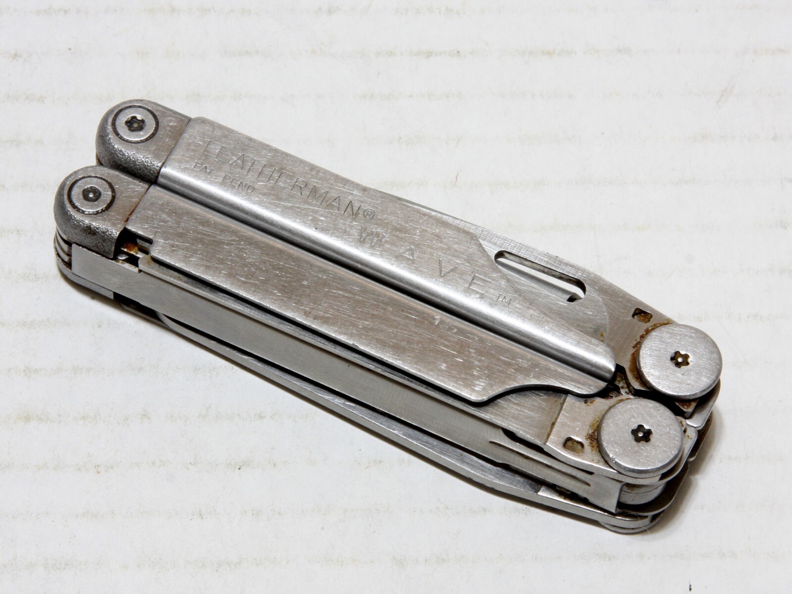 Leatherman Wave USA Multi-Tool Pat Pend Knife Needle Nose Pliers W/Sheath Vtg.