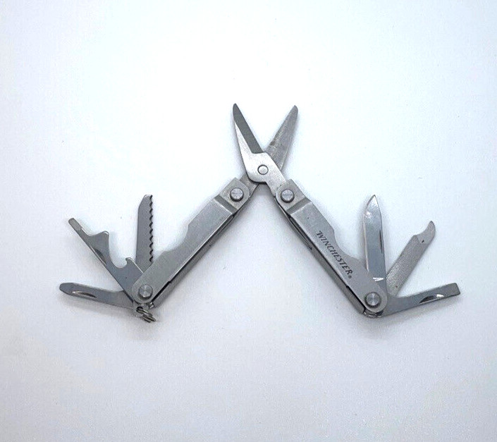 Winchester Mini Multi-Tool Silver Scissors Knife Keychain Carry EDC