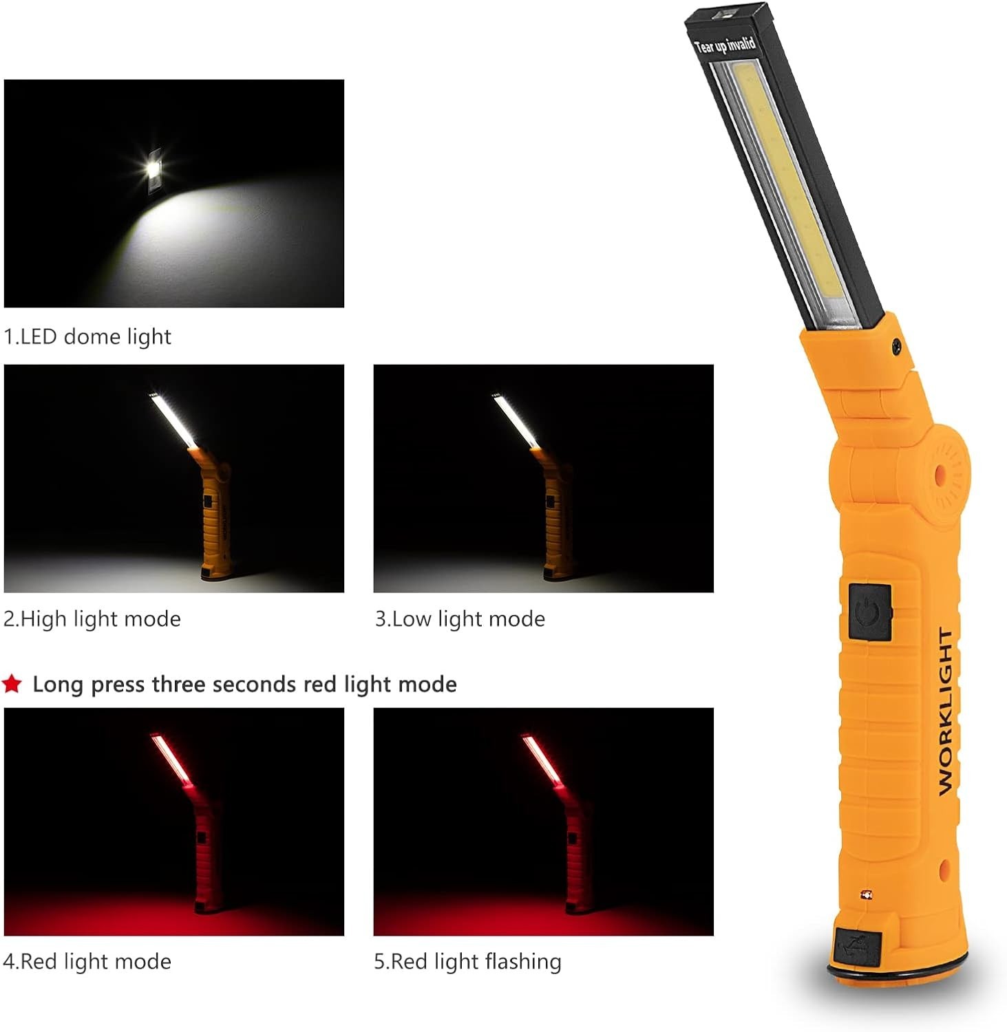 360° Rotating LED Work Light Pair – USB Rechargeable & Ideal for Car Repairs