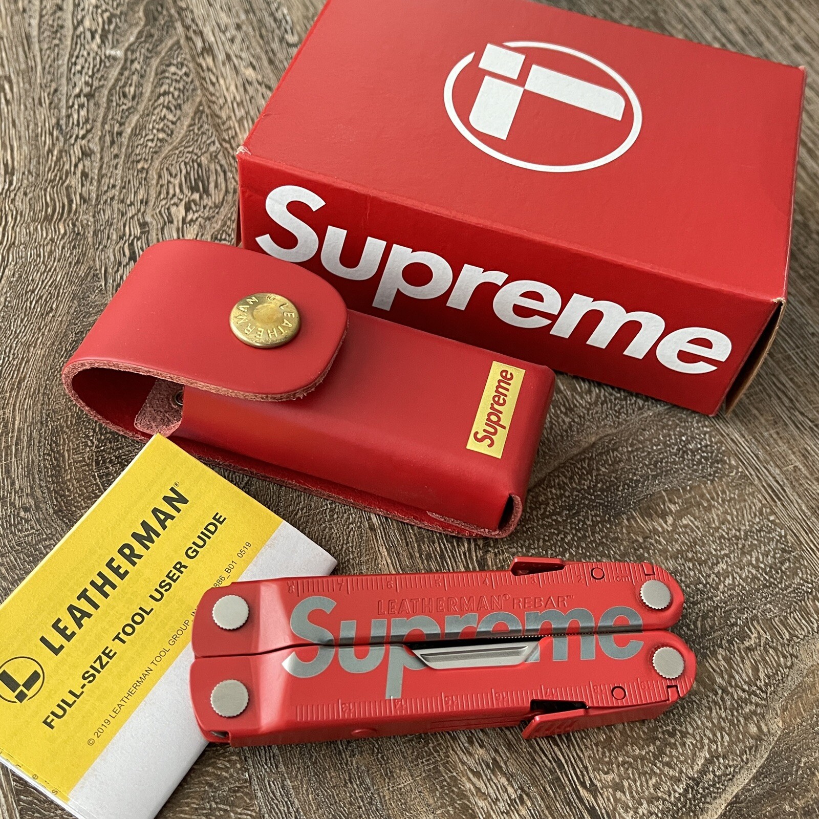 Limited Edition Leatherman Rebar Supreme Red & Squirt PS4 Supreme multi tools