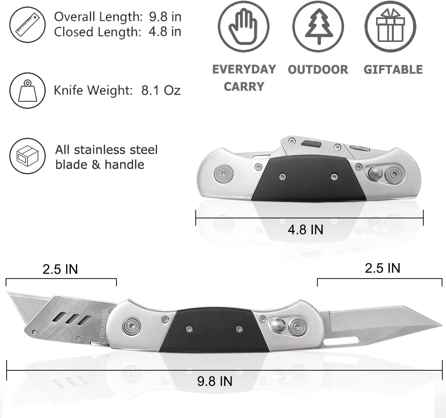 Leatherman CRATER C33T Plain Blade Combo Folding Knife Lightweight Multitool