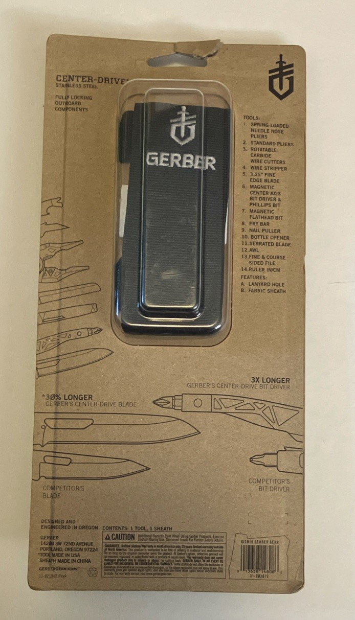Gerber Center-Drive Multi-Tool w/Sheath Stainless Steel 14 Tools 31003073
