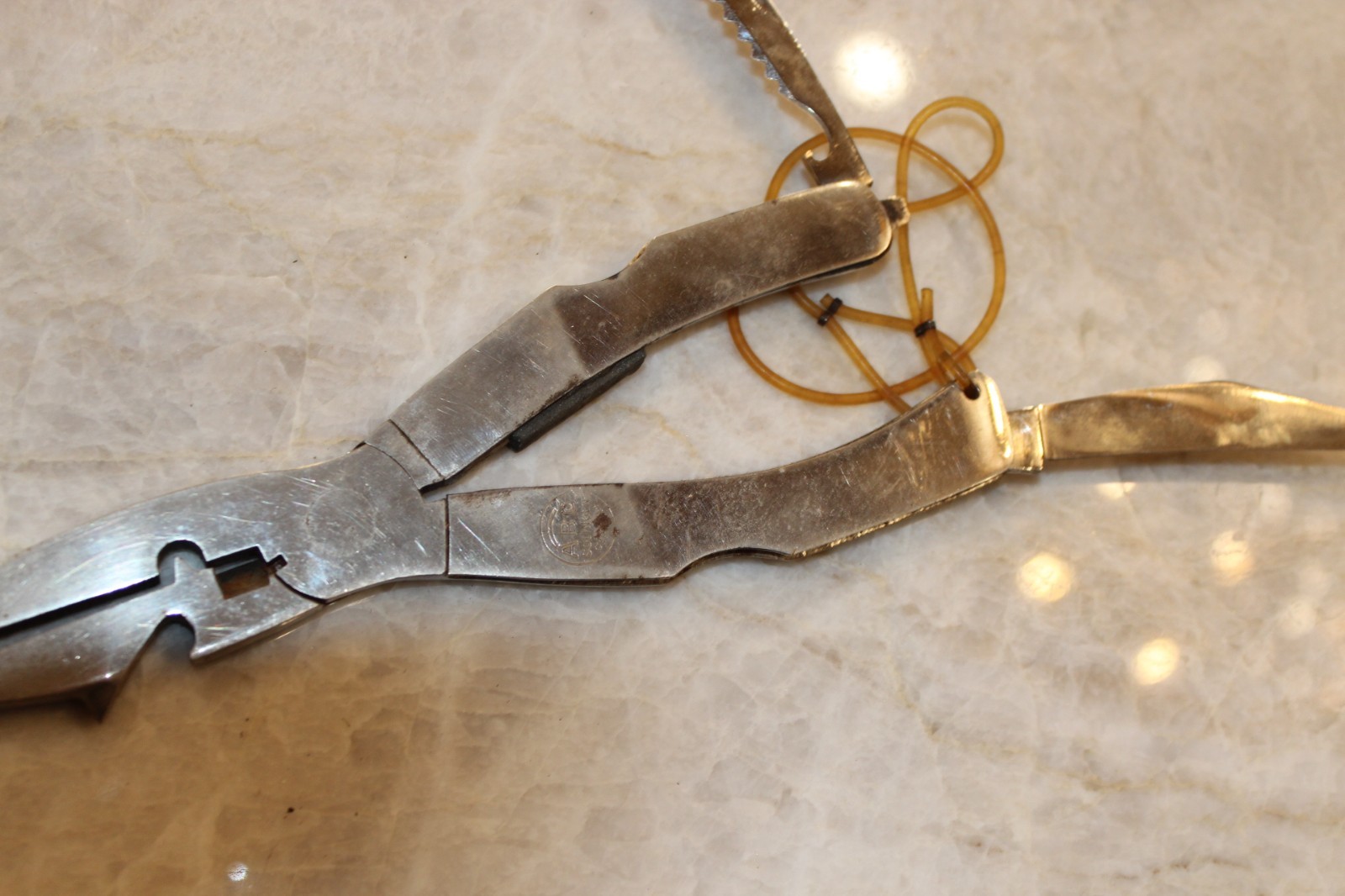 Vtg ABC Solingen Germany Stainless Steel Fishing Multi tool w/ Original Sheath
