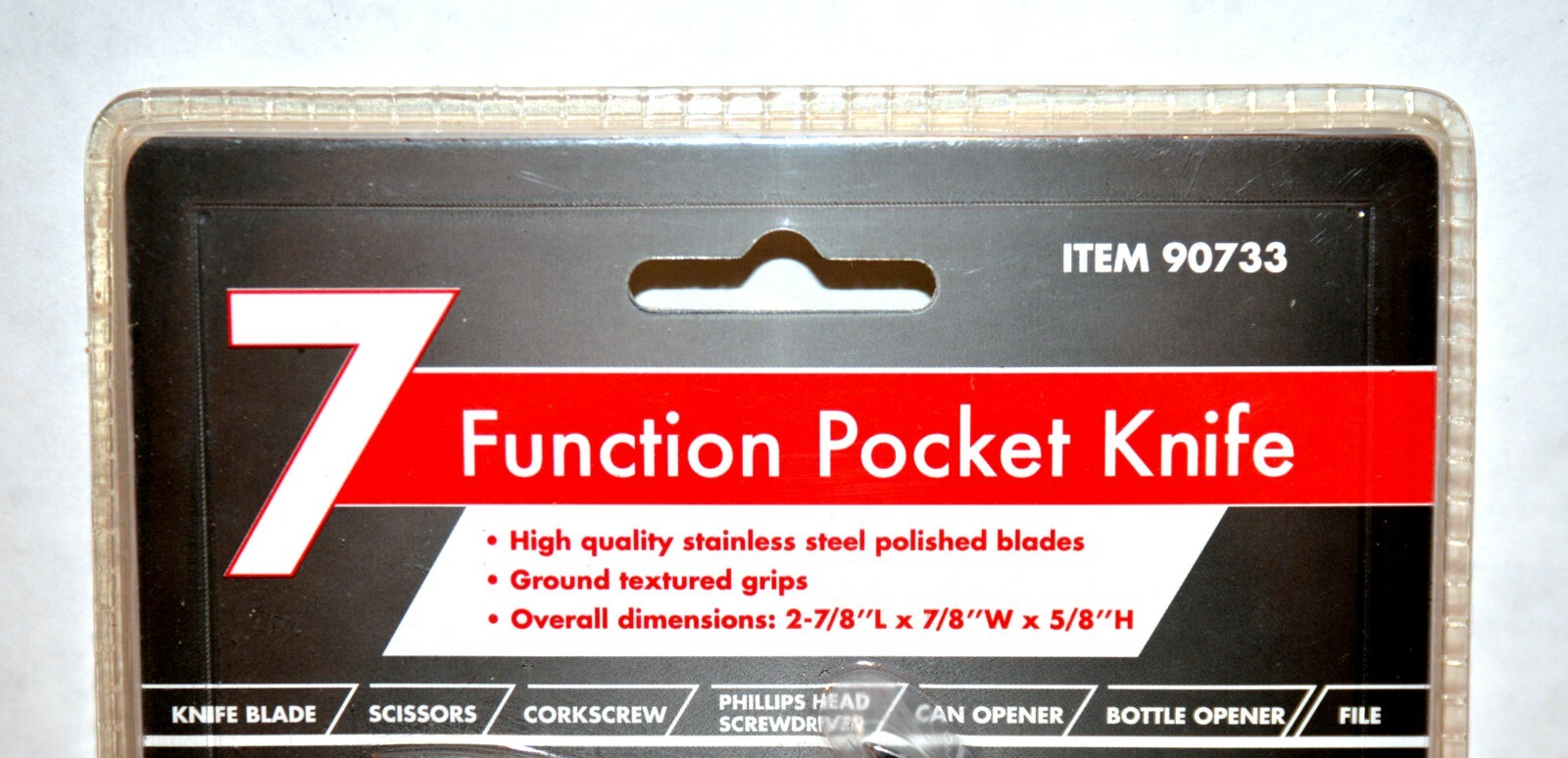 7 Function Pocket Knife – Stainless Steel – Corkscrew, Scissor, Opener New
