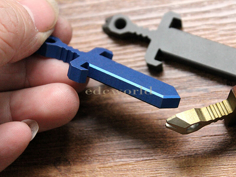Titanium Alloy Necklace Pendant Crowbar Zipper Head outdoor Keychain EDC Tool