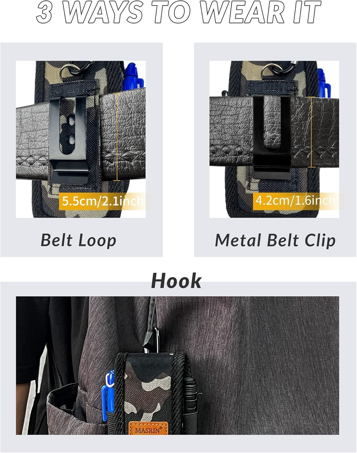 Camo Multitool Sheath – Versatile Pocket Knife Holder with 3 Wearing Modes