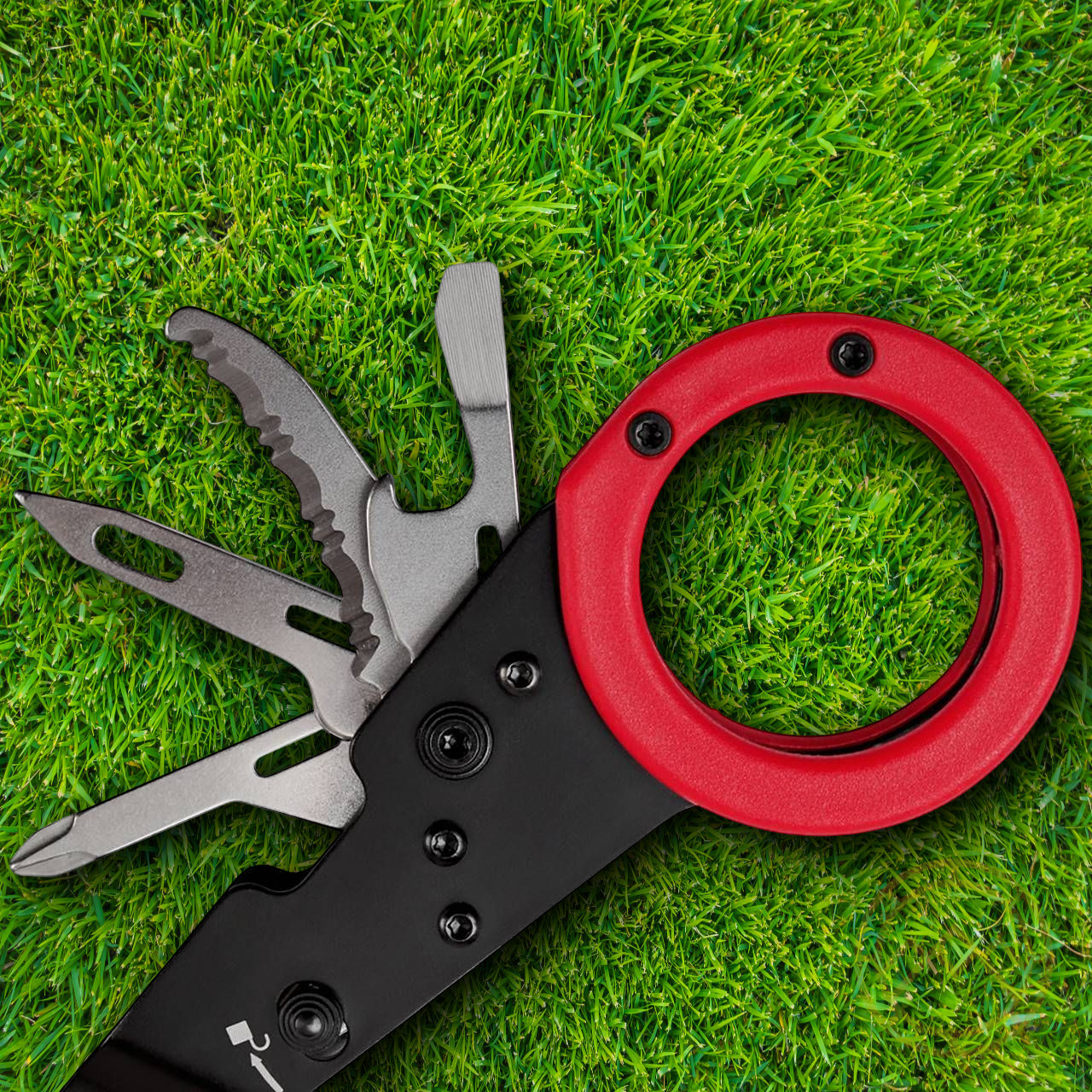 SOG Parashears Multi Tool Red Awl Belt/Cord Cutter Oxygen Wrench Glass Breaker