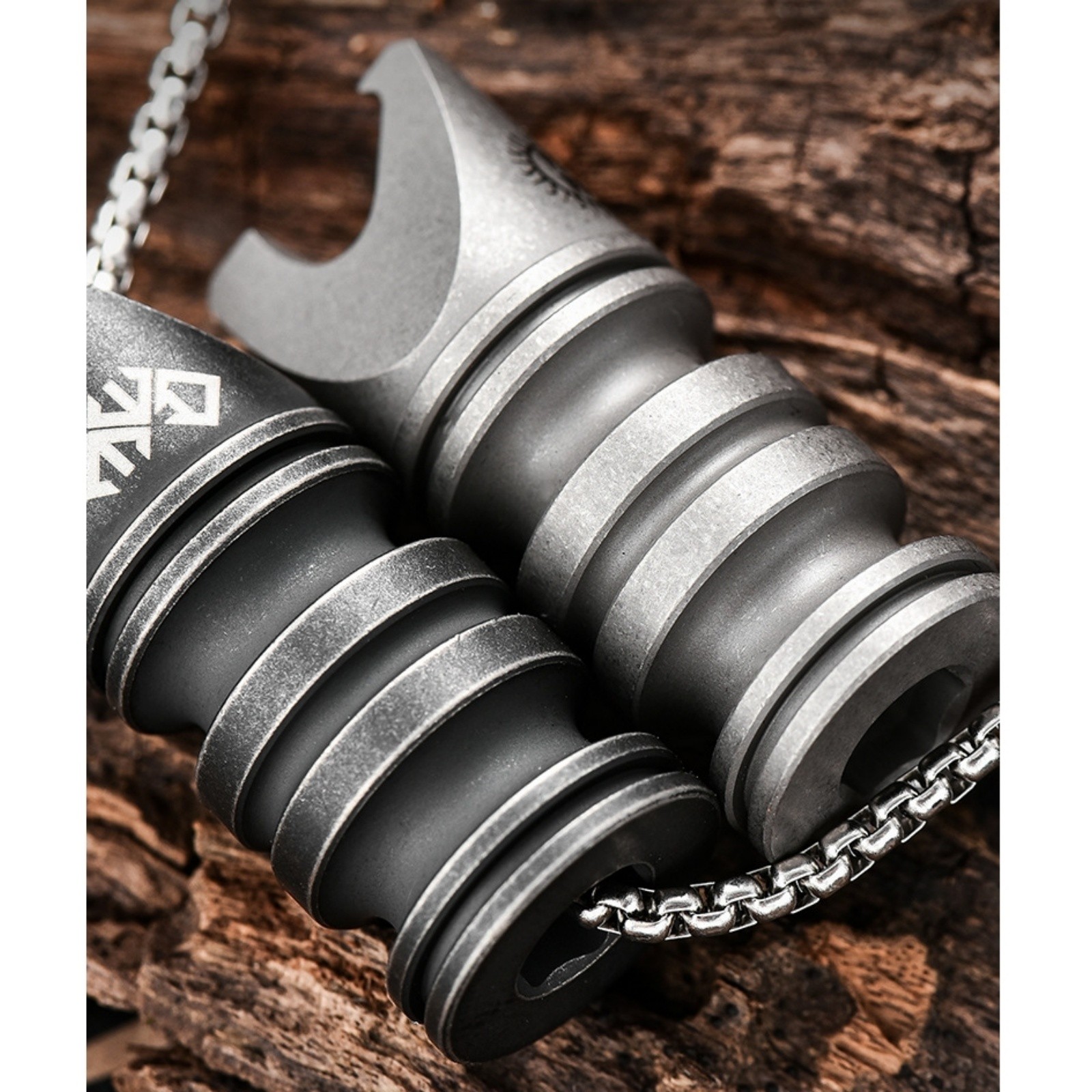 Titanium Alloy EDC Pendant Multi-Tool Bottle Opener 5mm Hex Wrench Keychain