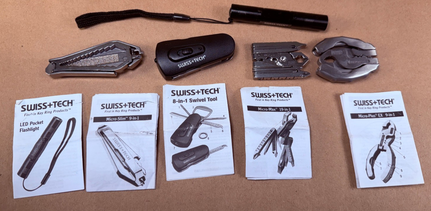 5 – SWISS+TECH MICRO MULTI TOOL STEEL PLIERS SCREWDRIVER FLASHLIGHT – Key Ring