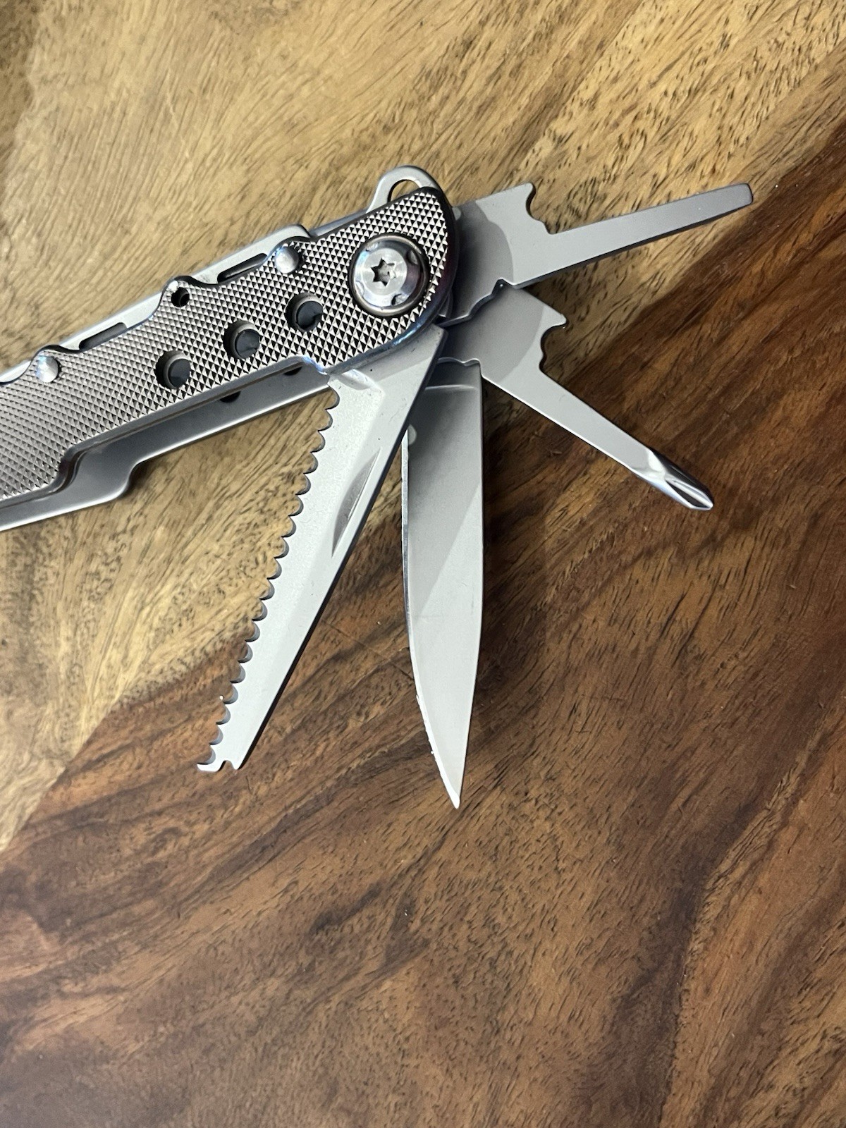 Explora Multitool Stainless Steel Knife Saw Pliers Etc. wSheath