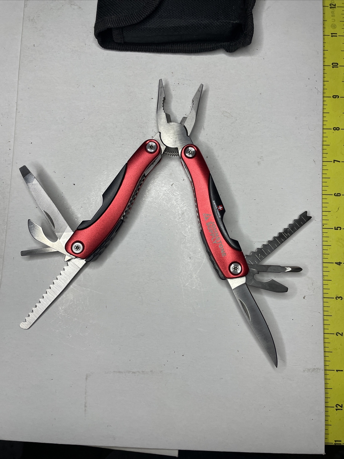 Multi-Tool Multitool Red Swiss Force 13-IN-1 for Fishing Camping Biking Hiking