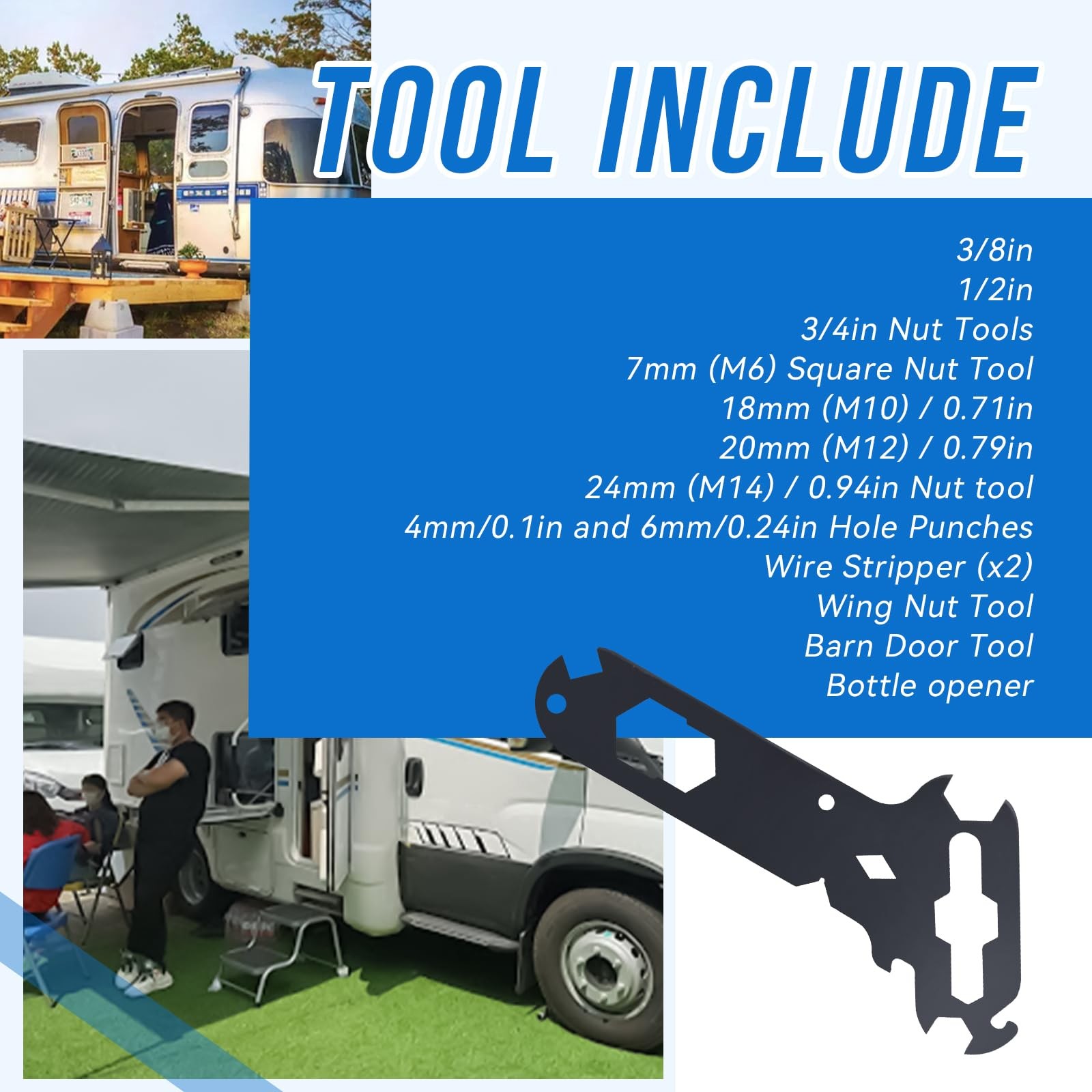 Multitool(14-In-1 Separate Tools) Including Wing Nut,Wire Strippers,Bottle Op…
