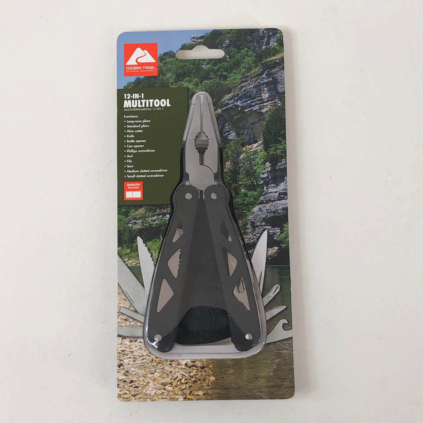 Ozark Trail 12 in 1 Pocket Multi Tool Compact Stainless Outdoor Bugout w Holder