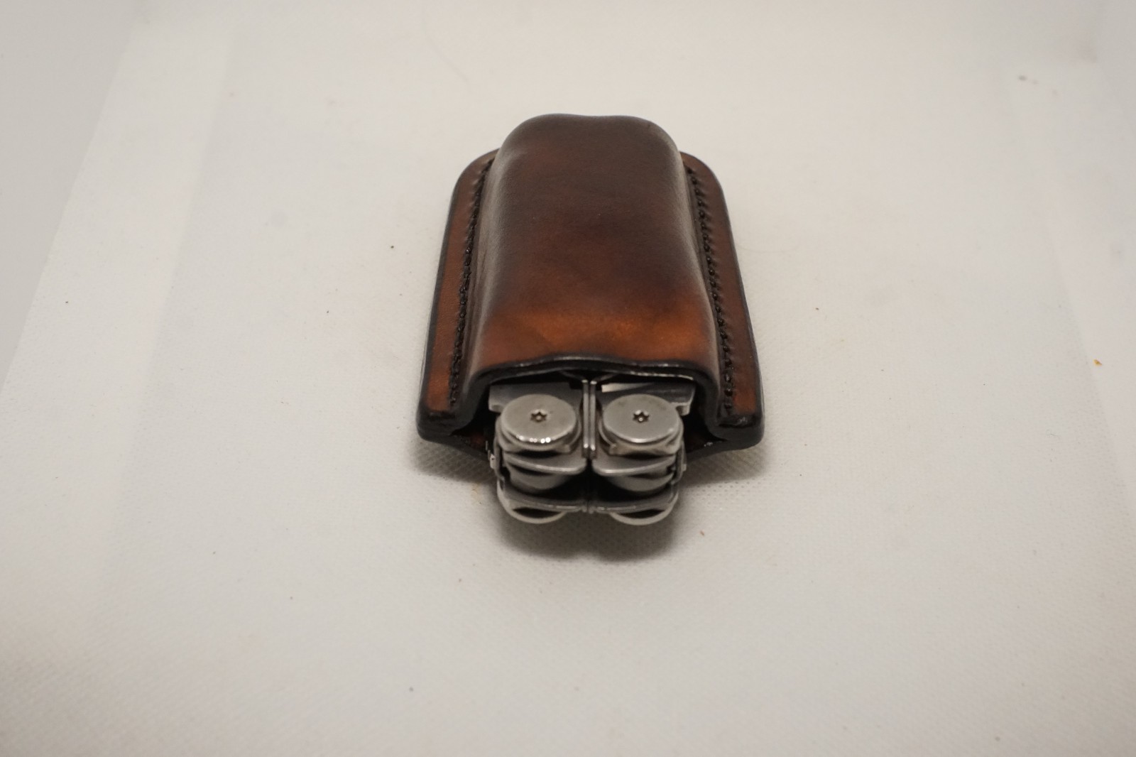 Leatherman wave plus leather sheath handmade dark brown color. Sheath only.