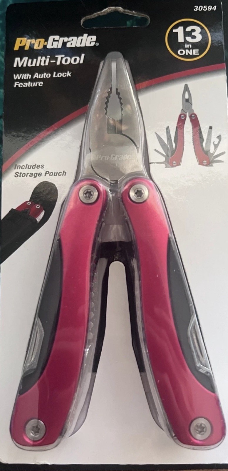 Pro-Grade_Multi-Tool_with Auto Lock Feature_13 in One_Includes Storage Pouch_NEW