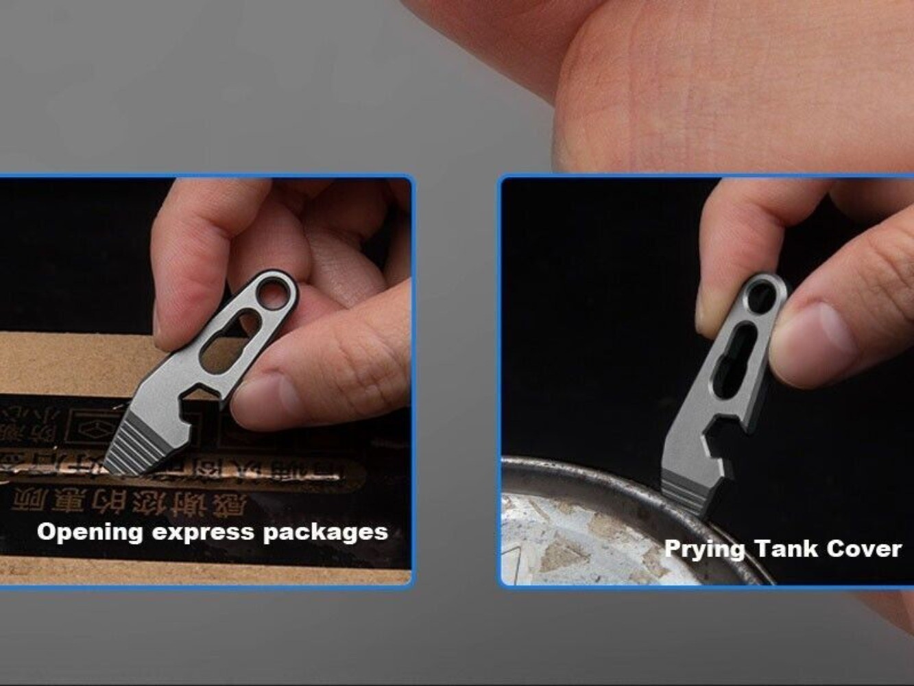 EDC Mini Titanium Alloy Keychain Multi Tool Pocket Pry Bar Crowbar Opener Cutter