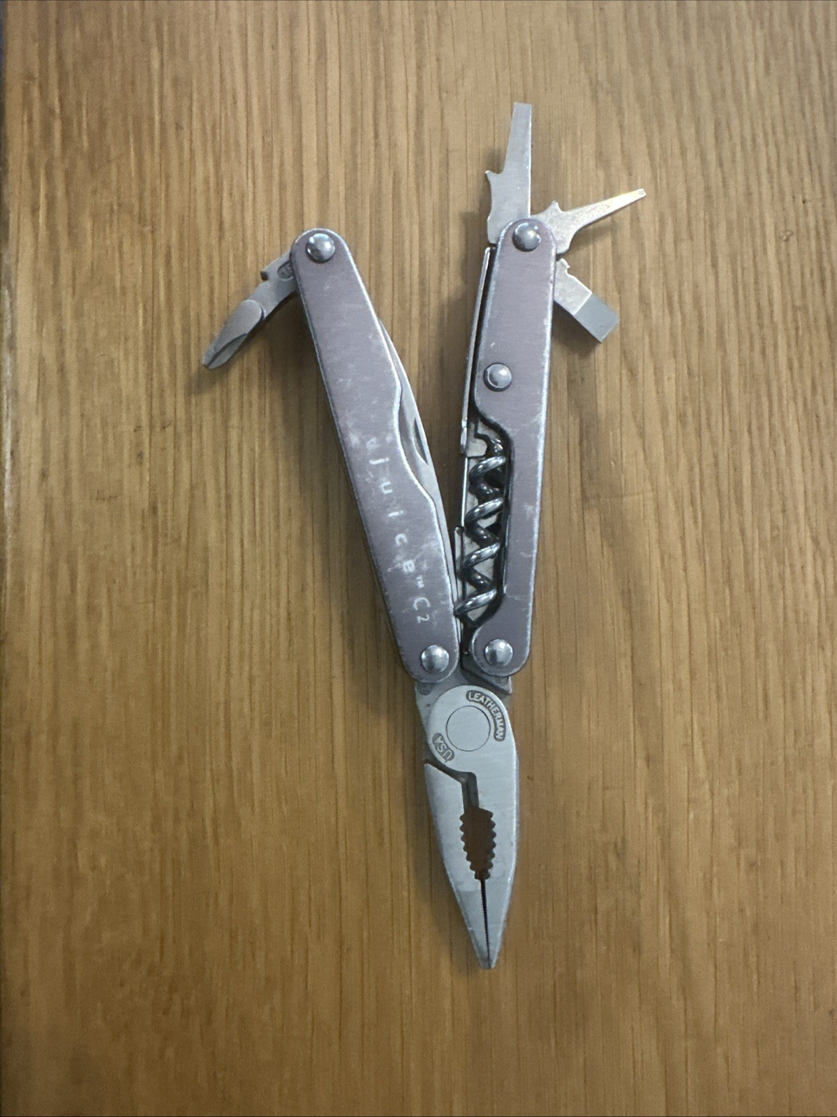 Retired Leatherman Juice C2 Grey Multi Tool Pocket Knife Corkscrew Screwdrivers