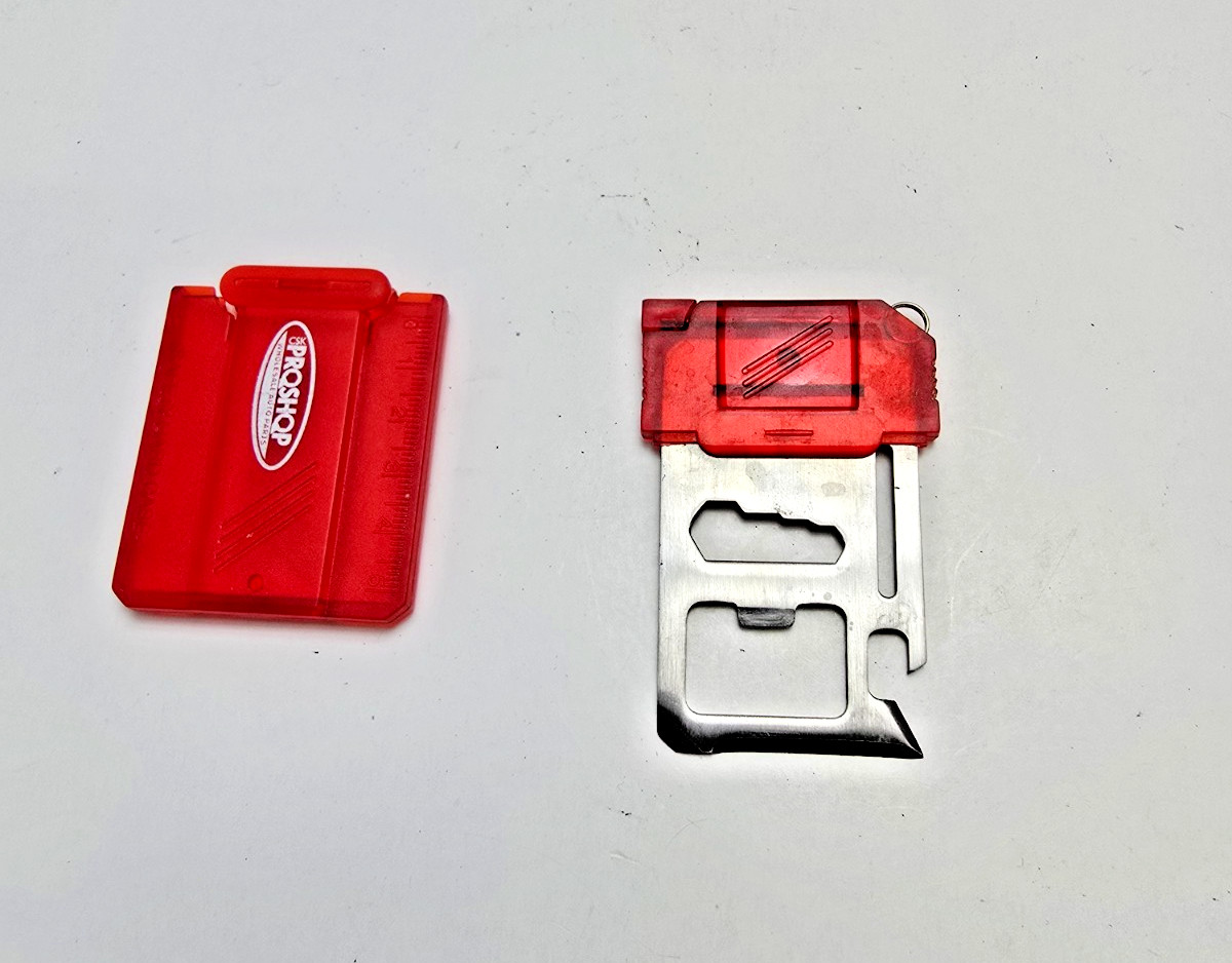 CSK Proshop Credit Card Size Multi Survival Tool 11 in 1 Red Safety Hard Case
