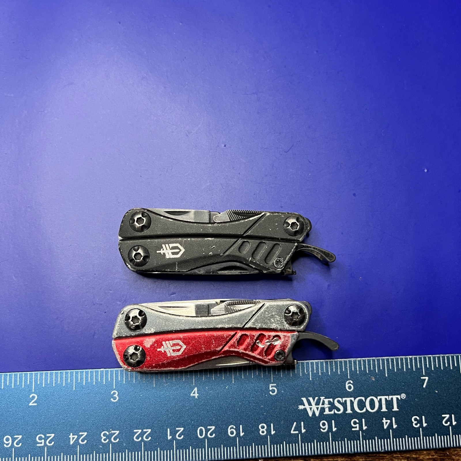 Lot of 2 Gerber Dime Multi-Tools Small Keychain Pliers Knife File Scissors