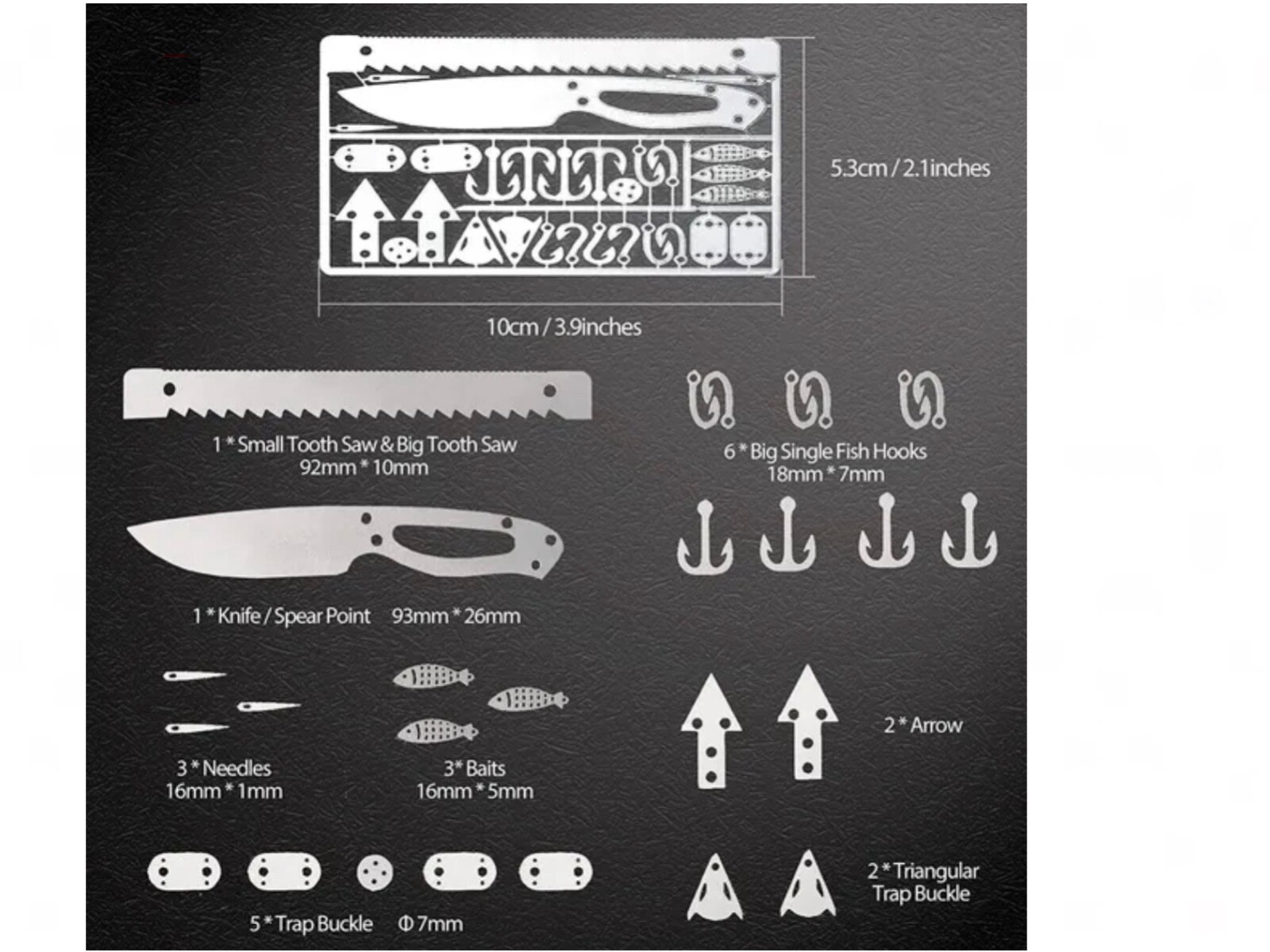 45 Tools In 2 Survival Multitool Steel Credit Card Sized (BUG OUT BAG MUST HAVE)