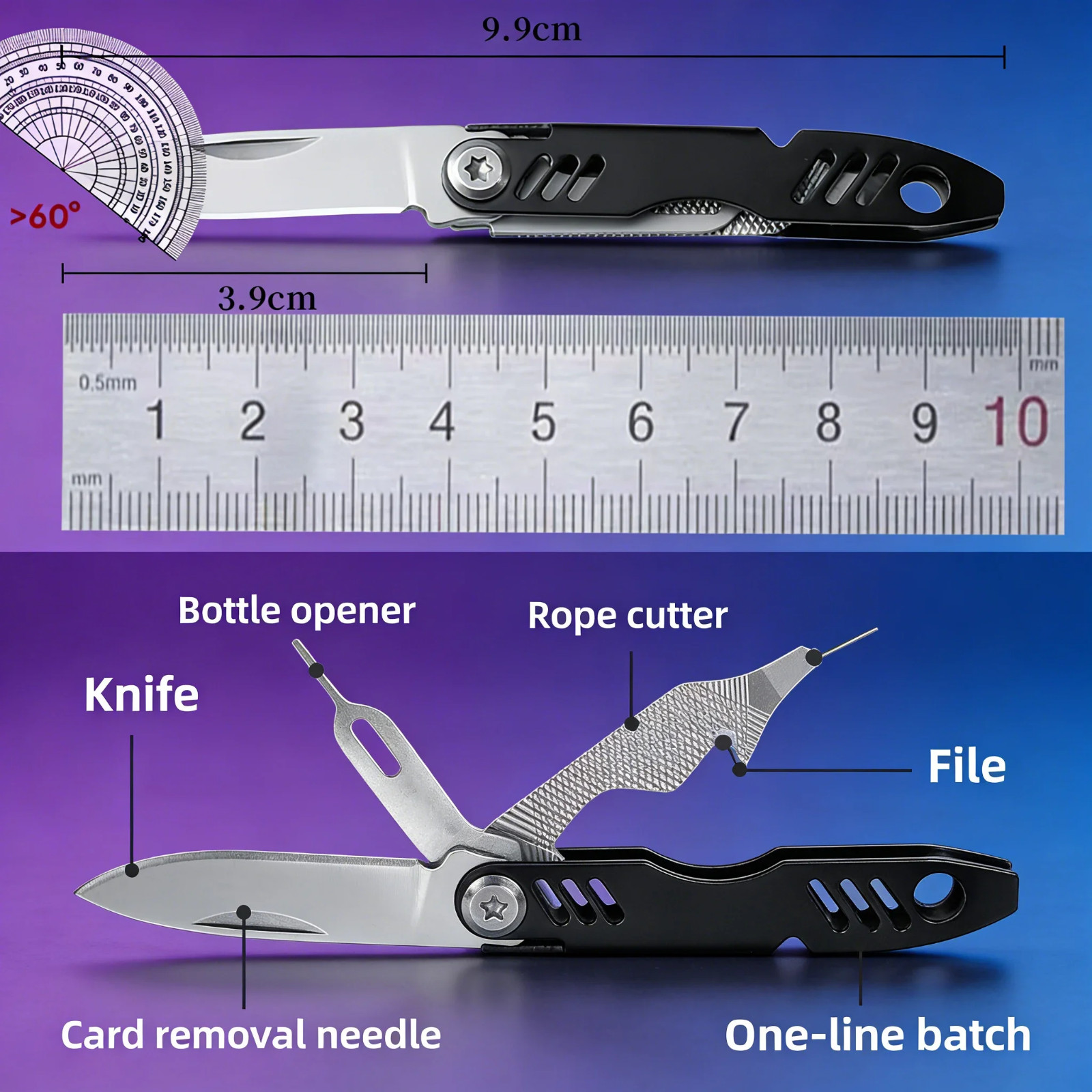 Mini EDC Gadget Keychain SIM Ejector Tool Multi-Function Portable Accessory