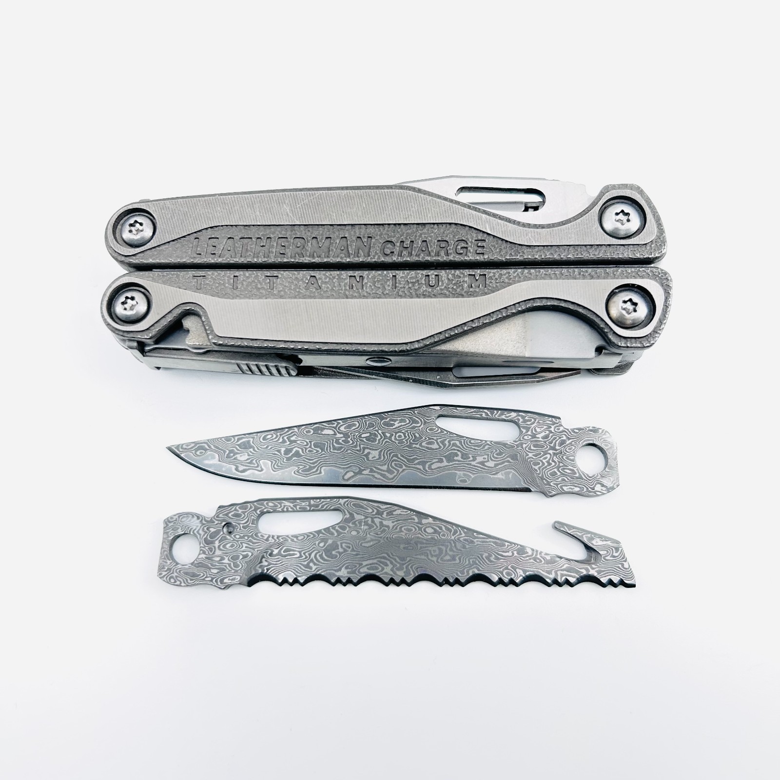 [USA STOCK] VG10 Damascus Upgrade Blade for Charge TTI Wave – 60 HRC EDC