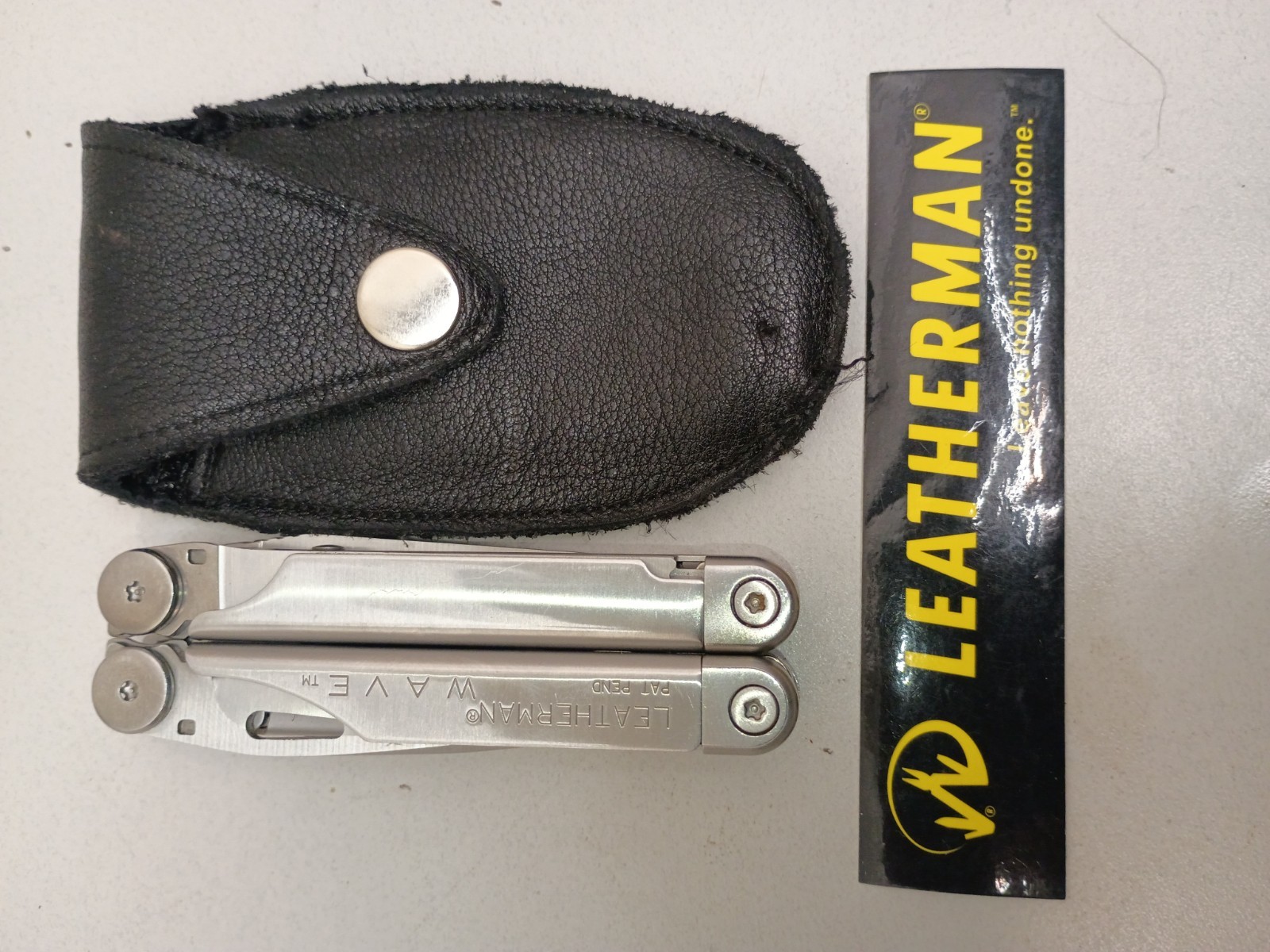 Vintage Leatherman Wave 1st Gen Multi Tool Pat Pend Custom Leather Sheath Case