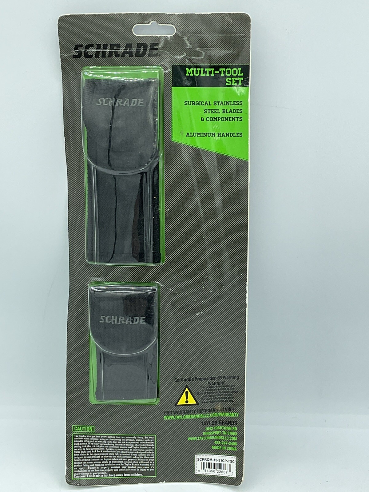 Schrade Multi-Tool Set – 13 And 12 Functions With Cordura Holsters – New