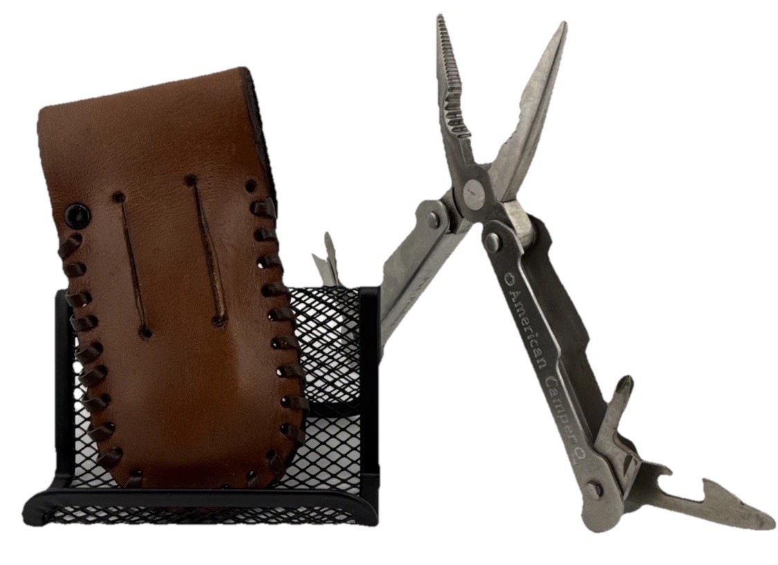 Vintage American Camper Multi-Tool With Leather Sheath
