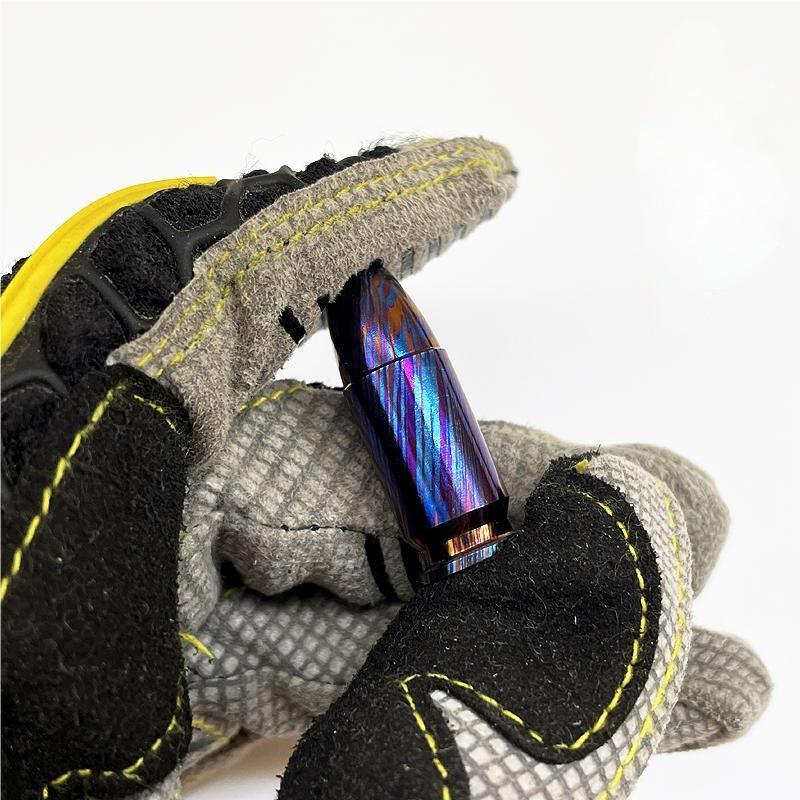 Titanium Damascus Bullet Shape Knife Lanyard Bead Paracord Pendant Bracelet DIY