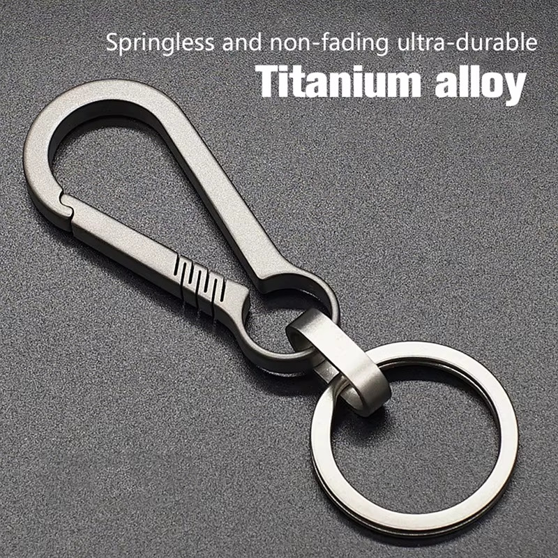 Titanium Buckles EDC Outdoor Tool Titanium Alloy Keychain Tiranium Buckle Key Ri