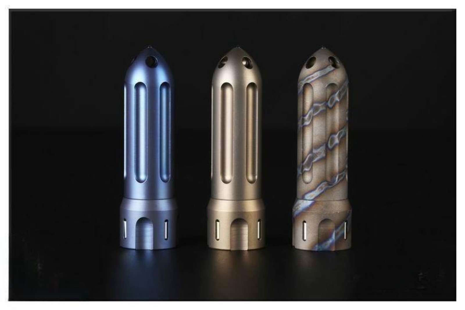 EDC Titanium Rocket Shape Pill Case Holder Container Organizer Keychain Pendant