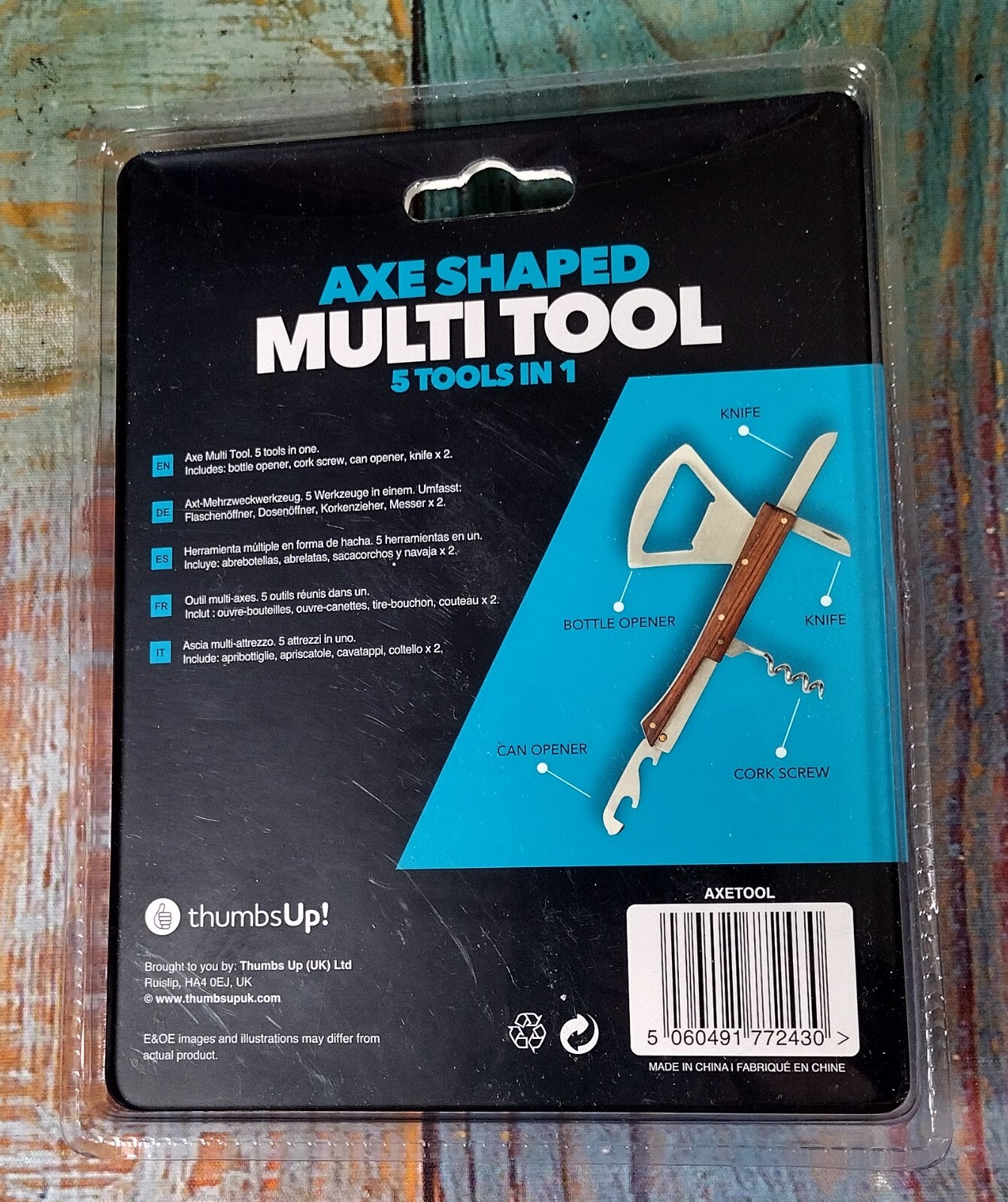 Thumbs Up! Axe Shaped Multi Tool – 5 Tools in 1 – NEW