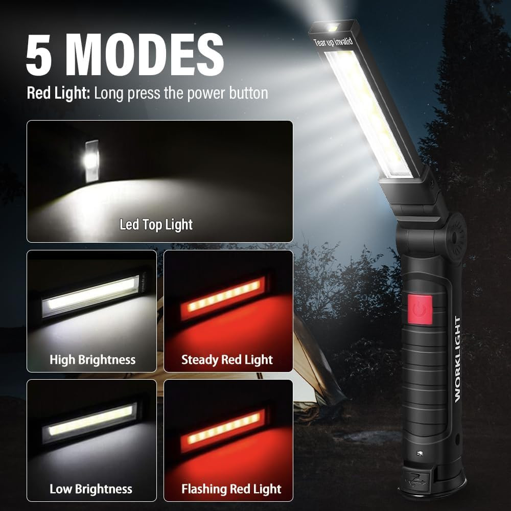 Tool Fathers Day Dad Gifts for Men Him Husband, LED Rechargeable Work Light for