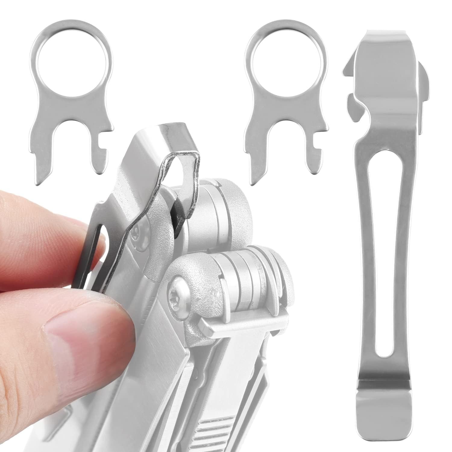 [2-Pack] 2 Quick Release Pocket Clips + 2 Lanyard Rings Compatible With Leath…