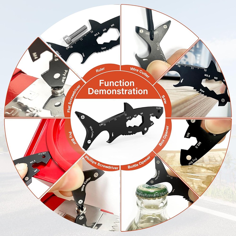 1pc Practical Birthday EDC Gift Fits Shark Multi-Tool & Keychain Accessory Needs