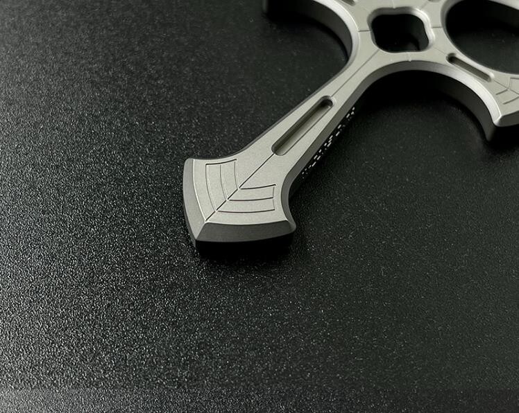 TC21 Titanium Alloy CNC Cross Necklace Pendant Bead Keychain Outdoor EDC Tools