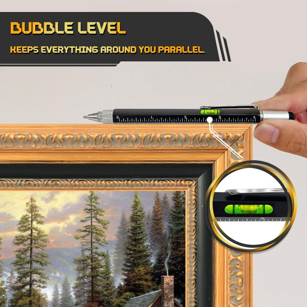 Stocking Stuffers for Men, 9 in 1 Multitool Pen 2Pcs and Refill 6Pcs, Unique Tec