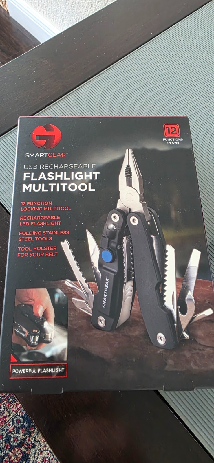 SMARTGEAR 12 Functions Usb Recharge Folding Stainless Steel FLASHLIGHT MULTITOOL