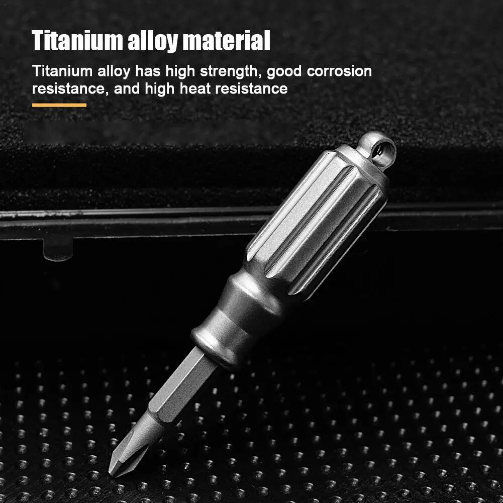 Edc Mini Titanium S2 Steel Screwdriver Portable Keychain Outdoor Pocket Tool