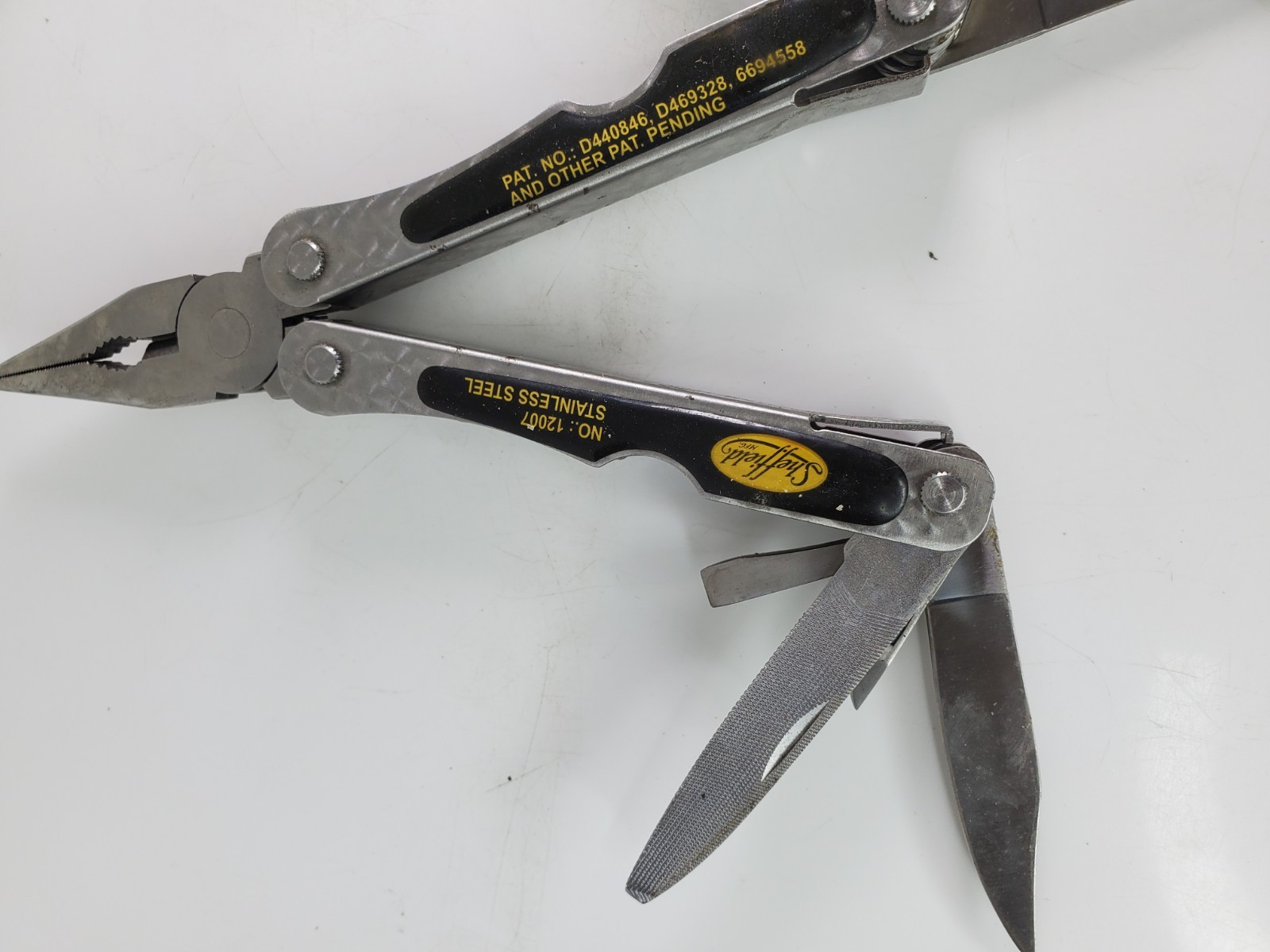 Sheffield Mfg Stainless Steel No. 12000 Folding Multi-tool W Belt Loop Case