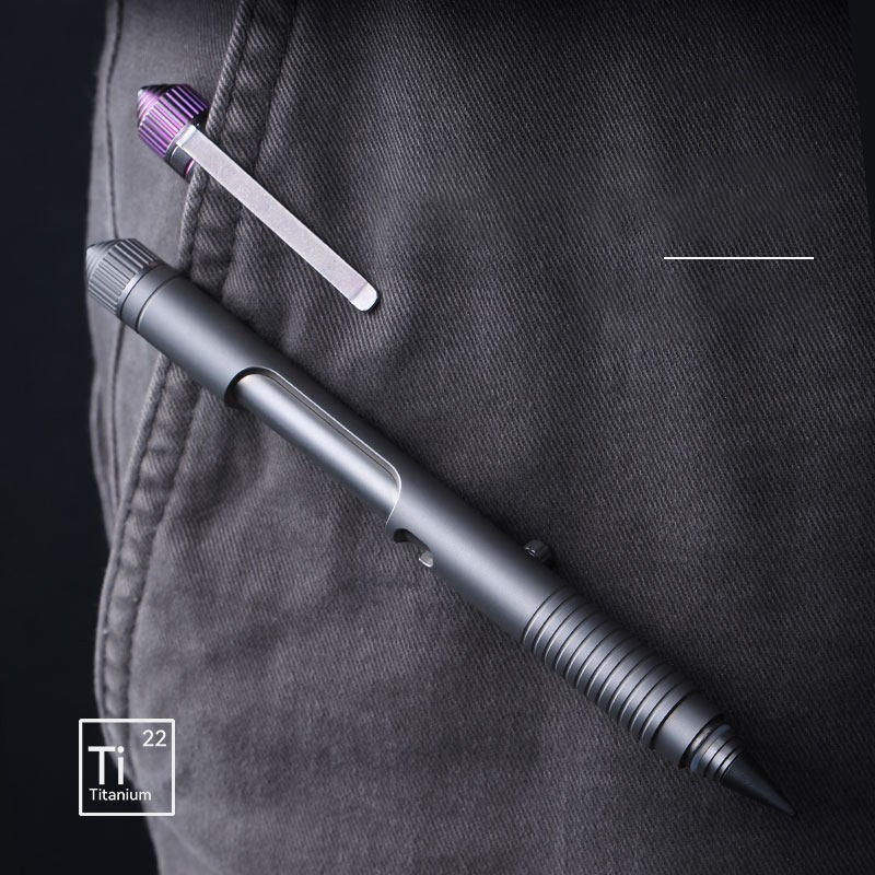 Titanium Alloy Emergency Glass Breaker Pen EDC Portable Outdoor Writing Tool
